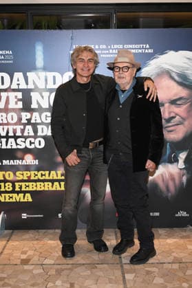 Milan, Preview of the Film Andando Dove Non So (Going Where I Don t Know), Mauro Pagani s life on the run. Pictured: Ligabue, Mauro Pagani  Copyright: xSimonexComix xipa-agency.netx xComi Terenghix IPA_Agency_IPA70976679
