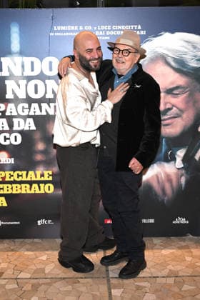 Milan, Preview of the Film Andando Dove Non So (Going Where I Don t Know), Mauro Pagani s life on the run. Pictured are Giuliano Sangiorgi and Mauro Pagani.  Copyright: xSimonexComix xipa-agency.netx xComi Terenghix IPA_Agency_IPA70976683