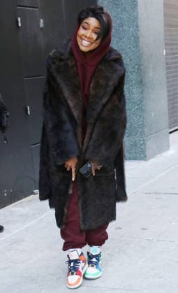 NEW YORK, NY - FEBRUARY 4: Gabrielle Union wearing Nike Air Jordan I Mid Fearless Melody Ehsani seen at The View on February 4, 2026 in New York City. Copyright: xRWx