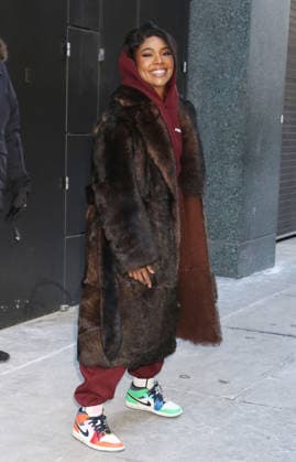 NEW YORK, NY - FEBRUARY 4: Gabrielle Union wearing Nike Air Jordan I Mid Fearless Melody Ehsani seen at The View on February 4, 2026 in New York City. Copyright: xRWx