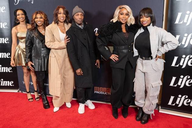 February 4, 2026, Bronx, New York, USA: Zing Ashford, Mona Scott-Young, Gayle King, Bruce Miller, Mary J. Blige, Kandi Burruss attend Mary J Blige Presents Be Happy premiere screening at Hearst Tower in New York, NY on February 4, 2026. Bronx USA - ZUMAr339 20260204_znp_r339_086 Copyright: xLevxRadinx