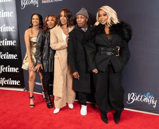February 4, 2026, Bronx, New York, USA: Zing Ashford, Mona Scott-Young, Gayle King, Bruce Miller, Mary J. Blige attend Mary J Blige Presents Be Happy premiere screening at Hearst Tower in New York, NY on February 4, 2026. Bronx USA - ZUMAr339 20260204_znp_r339_087 Copyright: xLevxRadinx