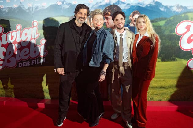 Pasquale Aleardi, Susanne Kunz, Luca Hänni and Elena Flury at the world premiere of the movie Ewigi Liebi at the Abaton Zurich, 04 02 2026 Foto:xA.xRaemyx xFuturexImagex liebi_6235