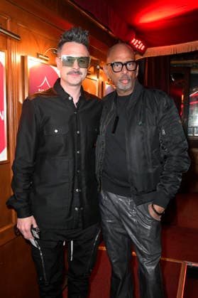 Can Fischer and Pierre Sanoussi Bliss at the premiere of the play Klangrazzia 2 0 at the Bar jeder Vernunft Berlin, 04 02 2026 Foto:xM.xBehrensx xFuturexImagex klangrazzia_6233