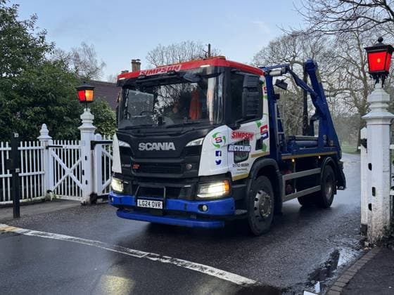 Removal lorry at Royal Lodge Windsor 04.02.2026. Skip Lorry at Andrew Mountbatten Windsor’s former home at Royal Lodge Windsor.  Copyright: xDougxSeeburgx NINTCHDBPICT001056385211
