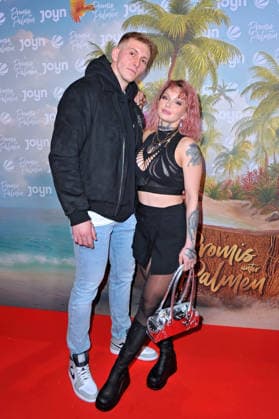 Promis unter Palmen Edith Stehfest with Damian Beyert on the occasion of the premiere of the reality format Promis unter Palmen on 04 02 2026 at Cineova Cologne 20260204MWI107739