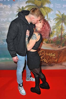 Promis unter Palmen Edith Stehfest with Damian Beyert on the occasion of the premiere of the reality format Promis unter Palmen on 04 02 2026 at Cineova Cologne 20260204MWI107749