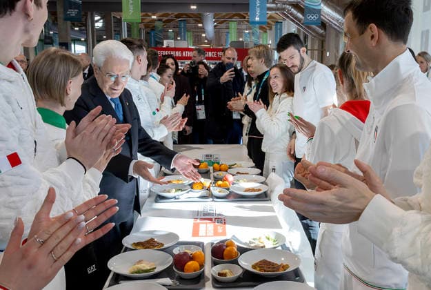 Milan-Cortina 2026 Winter Olympics: Mattarella visits the Olympic Village President of the Republic Sergio Mattarella during his visit to the Milan Cortina 2026 Olympic Village. Milan, italy 05 Feb 2026, Credit:Paul Giandotti Avalon Italy, Milan  Copyright: xPaulxGiandottix xAvalonx 1072271838