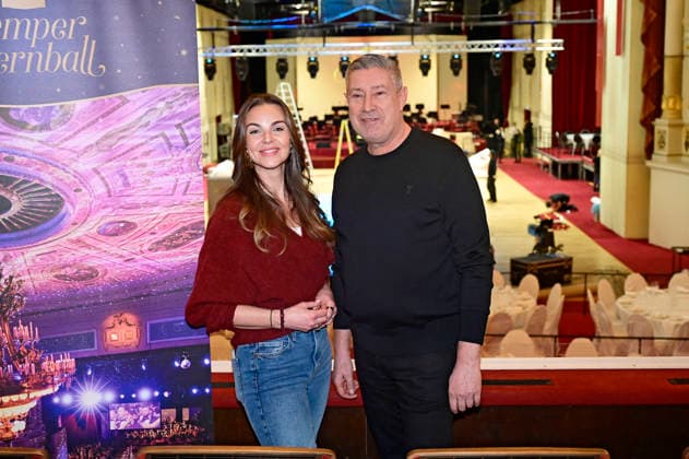 Annika Lau and Joachim Llambi at the photo session for the SemperOperaball 2026 in the Semperoper Dresden, 05 02 2026 Foto:xM.xWehnertx xFuturexImagex semperoper_pk_6210