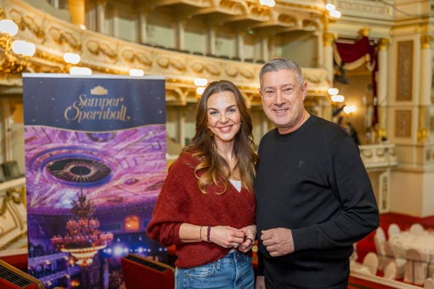 SemperOperaball 2026 Media appointment before the SemperOperaball 2026, Annika Lau , Joachim Llambi, Ball presenters Dresden Saxony Germany