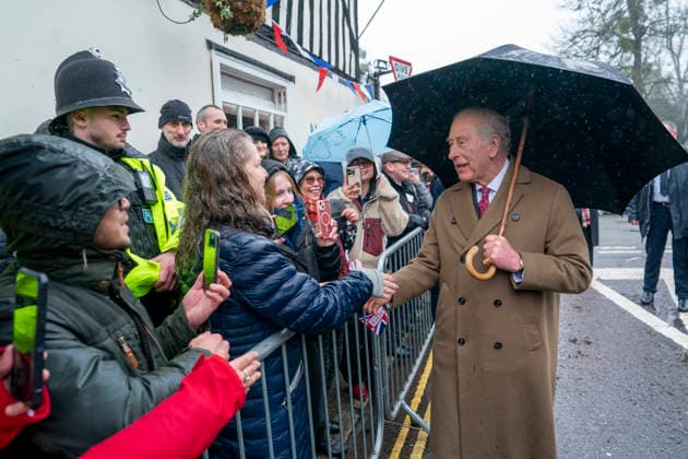 . 05 02 2026. Dedham, United Kingdom. King Charles III and Queen Camilla during a visit to the Sun Inn in Dedham,Essex, United Kingdom  xPoolx xi-Imagesx IIM-26552-0017