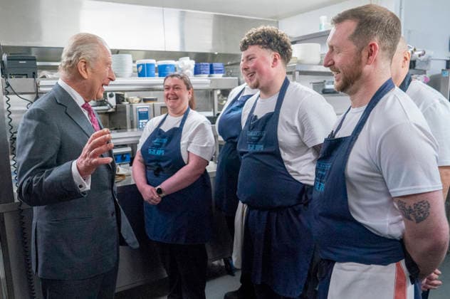 . 05 02 2026. Dedham, United Kingdom. King Charles III and Queen Camilla during a visit to the Sun Inn in Dedham,Essex, United Kingdom  xPoolx xi-Imagesx IIM-26552-0018