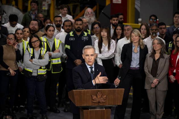 February 5, 2026, Woodbridge, Ontario, CANADA: Prime Minister Mark Carney speaks to the press during an announcement while visiting an auto-parts plant in Woodbridge, Ont., February 5, 2026. Woodbridge CANADA  - ZUMAc35_ 20260205_zaf_c35_063 Copyright: xEduardoxLimax