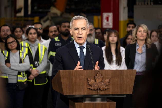 February 5, 2026, Woodbridge, Ontario, CANADA: Prime Minister Mark Carney speaks to the press during an announcement while visiting an auto-parts plant in Woodbridge, Ont., February 5, 2026. Woodbridge CANADA  - ZUMAc35_ 20260205_zaf_c35_070 Copyright: xEduardoxLimax