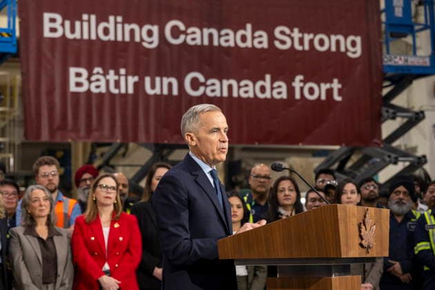 February 5, 2026, Woodbridge, Ontario, CANADA: Prime Minister Mark Carney speaks to the press during an announcement while visiting an auto-parts plant in Woodbridge, Ont., February 5, 2026. Woodbridge CANADA  - ZUMAc35_ 20260205_zaf_c35_072 Copyright: xEduardoxLimax