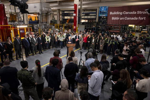 February 5, 2026, Woodbridge, Ontario, CANADA: Prime Minister Mark Carney speaks to the press during an announcement while visiting an auto-parts plant in Woodbridge, Ont., February 5, 2026. Woodbridge CANADA  - ZUMAc35_ 20260205_zaf_c35_074 Copyright: xEduardoxLimax
