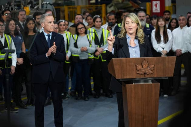 Prime Minister of Canada Mark Carney VAUGHAN, CANADA - FEBRUARY 5 : Canadian Prime Minister Mark Carney (C-R) and Canada s Minister of Industry Melanie Joly (C-L) arrive to attend a press conference on Canada’s auto manufacturing sector at Martinrea auto parts manufacturing facility in Vaughan, Ontario, Canada on February 5, 2026. Mert Alper Dervis Anadolu Vaughan Canada. Editorial use only. Please get in touch for any other usage.  Copyright: x2026xAnadoluxMertxAlperxDervisx