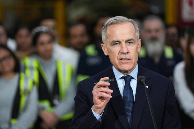 Prime Minister of Canada Mark Carney VAUGHAN, CANADA - FEBRUARY 5 : Canadian Prime Minister Mark Carney speaks during a press conference on Canada’s auto manufacturing sector at Martinrea auto parts manufacturing facility in Vaughan, Ontario, Canada on February 5, 2026. Mert Alper Dervis Anadolu Vaughan Canada. Editorial use only. Please get in touch for any other usage.  Copyright: x2026xAnadoluxMertxAlperxDervisx