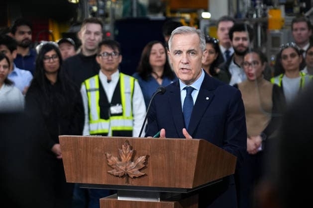 Prime Minister of Canada Mark Carney VAUGHAN, CANADA - FEBRUARY 5 : Canadian Prime Minister Mark Carney speaks during a press conference on Canada’s auto manufacturing sector at Martinrea auto parts manufacturing facility in Vaughan, Ontario, Canada on February 5, 2026. Mert Alper Dervis Anadolu Vaughan Canada. Editorial use only. Please get in touch for any other usage.  Copyright: x2026xAnadoluxMertxAlperxDervisx
