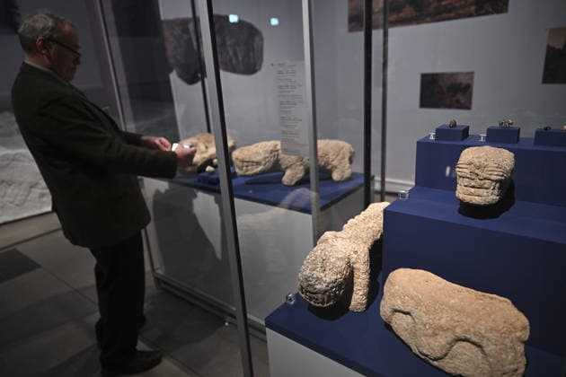 Gobeklitepe exhibition to open in Germany BERLIN, GERMANY - FEBRUARY 5: Gobeklitepe, known as the world’s oldest settlement and listed as a UNESCO World Heritage site, and the surrounding Tas Tepeler region are to be introduced with 93 selected artifacts in an exhibition in Germany, presenting the artistic expressions of early settled communities from birth and daily life to death across eight thematic sections, ahead of its opening in Berlin, Germany, on February 5, 2026. Halil Sagirkaya Anadolu Berlin Germany. Editorial use only. Please get in touch for any other usage.  Copyright: x2026xAnadoluxHalilxSagirkayax