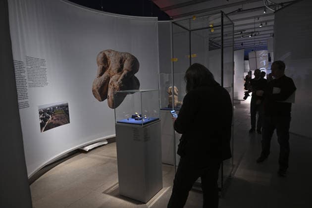 Gobeklitepe exhibition to open in Germany BERLIN, GERMANY - FEBRUARY 5: Gobeklitepe, known as the world’s oldest settlement and listed as a UNESCO World Heritage site, and the surrounding Tas Tepeler region are to be introduced with 93 selected artifacts in an exhibition in Germany, presenting the artistic expressions of early settled communities from birth and daily life to death across eight thematic sections, ahead of its opening in Berlin, Germany, on February 5, 2026. Halil Sagirkaya Anadolu Berlin Germany. Editorial use only. Please get in touch for any other usage.  Copyright: x2026xAnadoluxHalilxSagirkayax