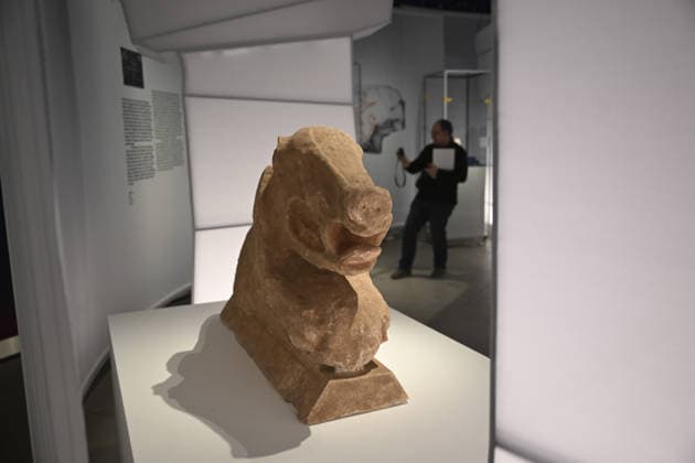 Gobeklitepe exhibition to open in Germany BERLIN, GERMANY - FEBRUARY 5: Gobeklitepe, known as the world’s oldest settlement and listed as a UNESCO World Heritage site, and the surrounding Tas Tepeler region are to be introduced with 93 selected artifacts in an exhibition in Germany, presenting the artistic expressions of early settled communities from birth and daily life to death across eight thematic sections, ahead of its opening in Berlin, Germany, on February 5, 2026. Halil Sagirkaya Anadolu Berlin Germany. Editorial use only. Please get in touch for any other usage.  Copyright: x2026xAnadoluxHalilxSagirkayax