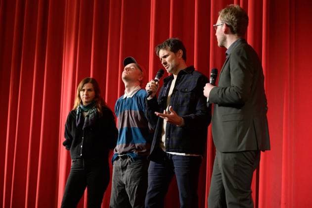 Essen Film Ach, diese Lücke at the Lichtburg FOR EDITORIAL PURPOSES ONLY EDITORIAL USE ONLY p Janine Jackowski producer , Bruno Alexander lead actor , Simon Verhoeven director and Oliver Flothkötter Lichtburg, v l n r before the screening of the film Ach, diese Lücke on Thursday, February 5, 2026, at the Lichtburg in Essen Copyright UwexErnst Copyright: UwexErnst doc84g5t0ub8n41bo1g220qe ,EDITORIAL USE ONLY Copyright: UwexErnst