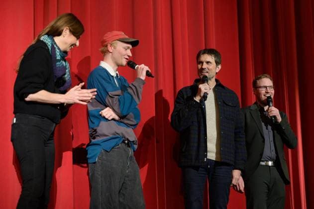 Essen Film Ach, diese Lücke at the Lichtburg FOR EDITORIAL PURPOSES ONLY EDITORIAL USE ONLY p Janine Jackowski producer , Bruno Alexander lead actor , Simon Verhoeven director and Oliver Flothkötter Lichtburg, v l n r before the screening of the film Ach, diese Lücke on Thursday, February 5, 2026, at the Lichtburg in Essen Copyright UwexErnst Copyright: UwexErnst doc84g5t0zw33a1la8b7voo ,EDITORIAL USE ONLY Copyright: UwexErnst