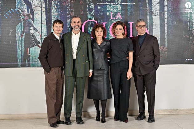 Photocall of the film La Gioia February 5, 2026, Rome. Presentation of the film La Gioia. Pictured is director Nicolangelo Gelormini and the cast, including Saul Nanni, Valeria Golino, Jasmine Trinca, and Francesco Colella., Credit:Maria Laura Antonelli Avalon Italy., Rome  Copyright: xMariaxLauraxAntonellix xAvalonx 1072313067