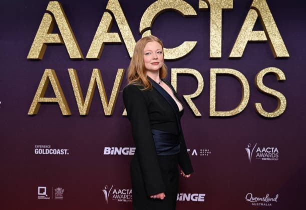 AACTA AWARDS 2026, Sarah Snook is seen posing for a photo on the red carpet at the 2024 AACTA Awards at HOTA in Surfers Paradise, Queensland, Friday, February 6, 2026. ( NO ARCHIVING BRISBANE QUEENSLAND AUSTRALIA  Copyright: xDARRENxENGLANDx 20260206142036942800