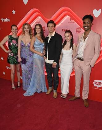 Jennifer Robertson, Christine Duann, Hayley Festeryga, Paris Berelc, Fawzia Mirza, Asher Angel, Adam Lewinson, Rosalie Turmel and Roshahn Dhoro at Tubi s Kissing Is The Easy Part Los Angeles Premiere held at The London on February 05, 2026 in Los Angeles, California Credit: USA - ZUMAa123 20260206_zaa_a123_044 Copyright: xAdMediax
