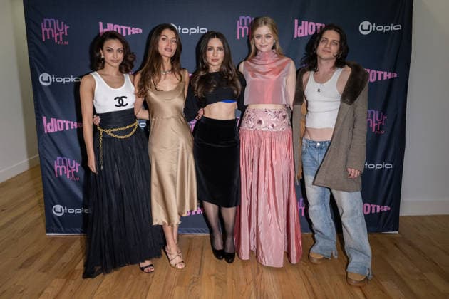 Idiotka New York Premiere in New York, USA - 05 Feb 2026 (L-R) Camila Mendes, Rachel Matthews, Nastasya Popov, Anna Baryshnikov and Neres Stamos attend the Idiotka New York Premiere at Crown Hill Theatre in the Brooklyn borough of New York City. New York United States Copyright: xRonxAdarx xSOPAxImagesx _radar_idiotka_20260205_00286