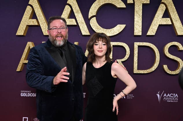 AACTA AWARDS 2026, Shane Jacobson and Liv Jacobson are seen posing for a photo on the red carpet at the 2024 AACTA Awards at HOTA in Surfers Paradise, Queensland, Friday, February 6, 2026. ( NO ARCHIVING BRISBANE QUEENSLAND AUSTRALIA  Copyright: xDARRENxENGLANDx 20260206163838068355