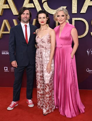 AACTA AWARDS 2026, (Left to right) Josh Mapleston, Bree-Anne Sykes and Georgina Haig are seen posing for a photo on the red carpet at the 2024 AACTA Awards at HOTA in Surfers Paradise, Queensland, Friday, February 6, 2026. ( NO ARCHIVING BRISBANE QUEENSLAND AUSTRALIA  Copyright: xDARRENxENGLANDx 20260206144537914720