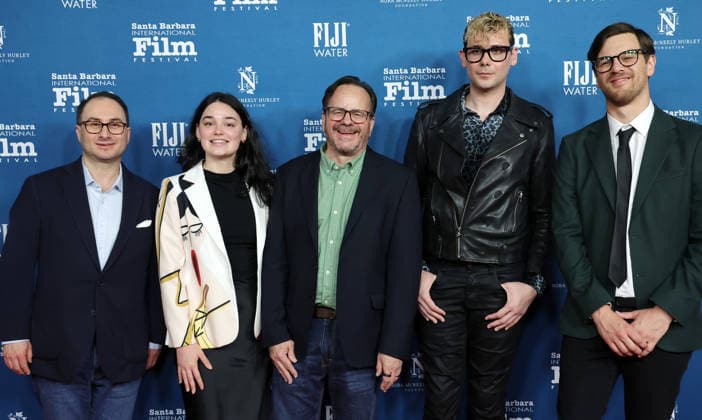 41st Annual Santa Barbara International Film Festival: Maltin Modern Master Award Honoring Adam Sandler 5 February 2026 . Santa Barbara, California - Madeleine Schumacher, Paul Bales, Brendan Petrizzo, Anthony Frith attend 41st Annual Santa Barbara International Film Festival: Maltin Modern Master Award Honoring Adam Sandler held at rlington Theatre in Santa Barbara., Credit:Sadou Faye Avalon United States, CA, Santa Barbara, Arlington Theatre  Copyright: xSadouxFayex xAvalonx 1072497366