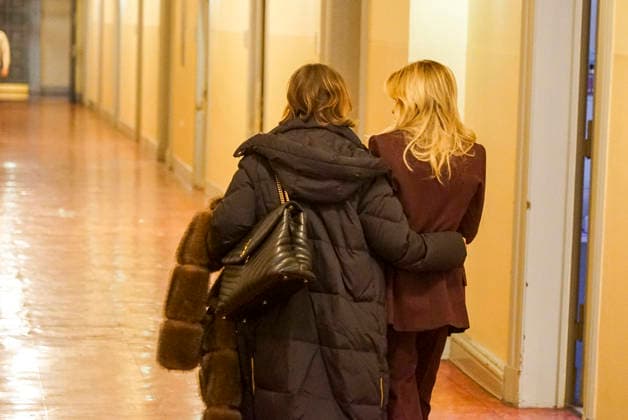 Sylvie Francoise Meis as a witness with her lawyer in the Hamburg Criminal Court Sievekingsplatz on 06 02 2026 Trial against the defendant M accused of joint residential burglary for having stolen handbags and jewelry worth over 500,000 euros Hamburg Germany