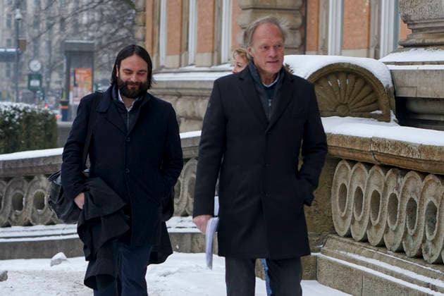 Gerhard Delling TV presenter Christina Block entrepreneur with her defense lawyer Ingo Bott and her defense lawyer Paula Wlodarek the defense lawyers and defendants come as usual on foot to the hearing at the trial for alleged child abduction in the Hamburg Regional Court Criminal Justice Building abduction case of the Block children Hamburg Germany