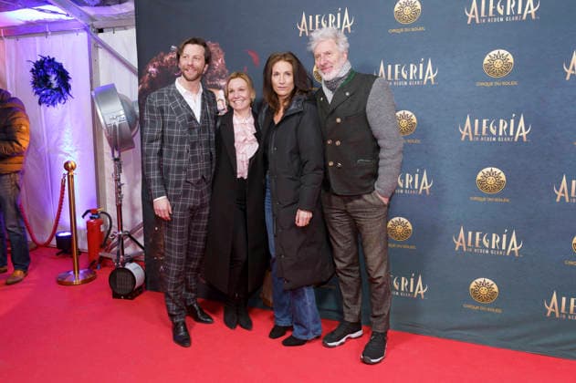 Jonathan Beck, Isabell Stern, Julia Wüstenfeld and Rufus Beck at the premiere of the Cirque du Soleil Alegria show at the Theresienwiese in Munich, 05 02 2026 Foto:xN.xKolinzx xFuturexImagex alegria_6260