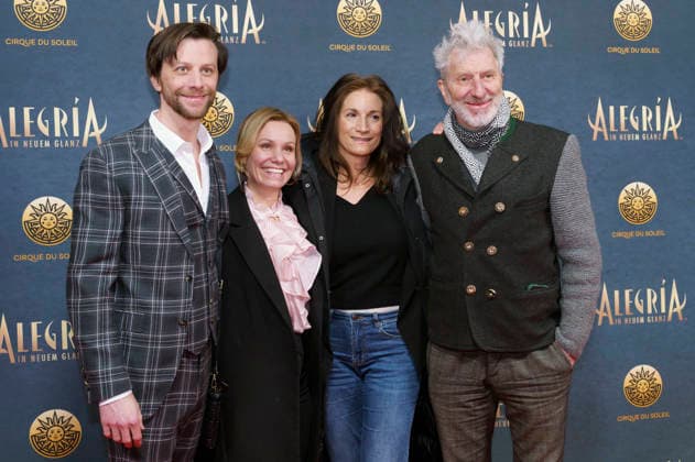 Jonathan Beck, Isabell Stern, Julia Wüstenfeld and Rufus Beck at the premiere of the Cirque du Soleil Alegria show at the Theresienwiese in Munich, 05 02 2026 Foto:xN.xKolinzx xFuturexImagex alegria_6261