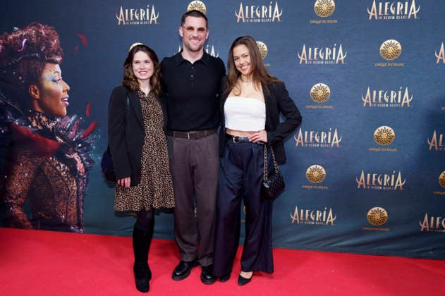 Zoe Moore, Ferdinand Seebacher and Katharina Scheuba at the premiere of the Cirque du Soleil Alegria show at the Theresienwiese in Munich, 05 02 2026 Foto:xN.xKolinzx xFuturexImagex alegria_6296