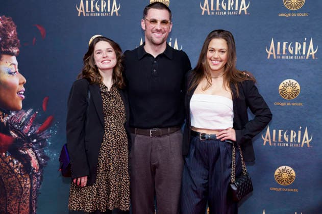 Zoe Moore, Ferdinand Seebacher and Katharina Scheuba at the premiere of the Cirque du Soleil Alegria show at the Theresienwiese in Munich, 05 02 2026 Foto:xN.xKolinzx xFuturexImagex alegria_6298
