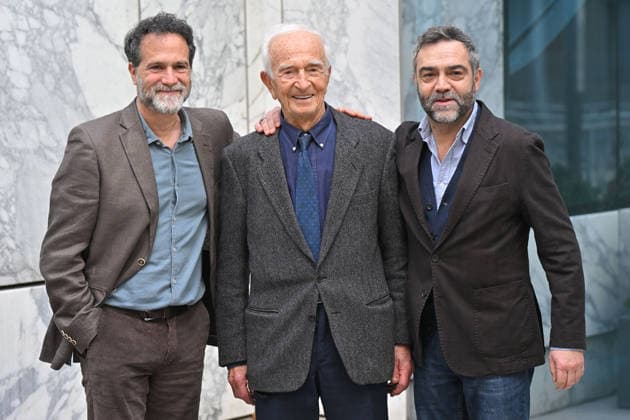 IPP VB Photo Rome 06 02 2026 Photocall Rai The marcher, the real story of Abdon Pamich In the photo Fausto Maria Sciarappa, Abdon Pamich, Alessandro Casale Italy Photo Press World Copyright