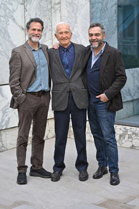 IPP VB Photo Rome 06 02 2026 Photocall Rai The marcher, the real story of Abdon Pamich In the photo Fausto Maria Sciarappa, Abdon Pamich, Alessandro Casale Italy Photo Press World Copyright