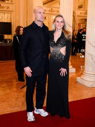 Milan, Milan Cortina 2026 Olympic Games, Welcome cocktail for guests at the Opening Ceremony at the Teatro alla Scala. Pictured: Irene Schouten, Erben Wennemars  Copyright: xAlbertoxTerenghix xipa-agency.netx xComi Terenghix IPA_Agency_IPA71034977