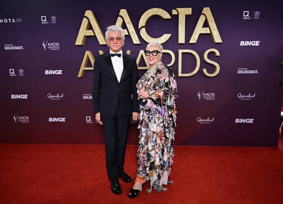 AACTA AWARDS 2026, Baz Luhrmann (left) and Catherine Martin (right) are seen posing for a photo on the red carpet at the 2024 AACTA Awards at HOTA in Surfers Paradise, Queensland, Friday, February 6, 2026. ( NO ARCHIVING BRISBANE QUEENSLAND AUSTRALIA Copyright: xDARRENxENGLANDx 20260207161556279503