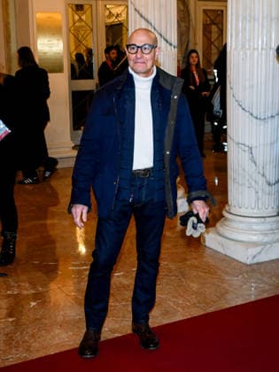 Milan, Milan Cortina 2026 Olympic Games, Welcome cocktail for guests at the Opening Ceremony at Teatro alla Scala. Pictured: Stanley Tucci.  Copyright: xAlbertoxTerenghix xipa-agency.netx xComi Terenghix IPA_Agency_IPA71036442