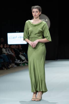 Modad catwalk during Madrid Fashion Week in Madrid - 06 Feb 2026 A model walks the runway in a design by designer ÁNGEL IGLESIAS at the Modad catwalk during Madrid Fashion Week at Ifema. Madrid Spain Copyright: xAtilanoxGarciax xSOPAxImagesx photos04306