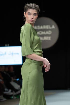 Modad catwalk during Madrid Fashion Week in Madrid - 06 Feb 2026 A model walks the runway in a design by designer ÁNGEL IGLESIAS at the Modad catwalk during Madrid Fashion Week at Ifema. Madrid Spain Copyright: xAtilanoxGarciax xSOPAxImagesx photos04307
