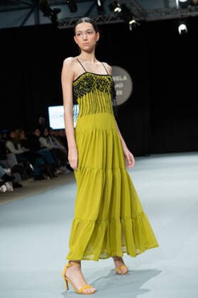 Modad catwalk during Madrid Fashion Week in Madrid - 06 Feb 2026 A model walks the runway in a design by designer ÁNGEL IGLESIAS at the Modad catwalk during Madrid Fashion Week at Ifema. Madrid Spain Copyright: xAtilanoxGarciax xSOPAxImagesx photos04313