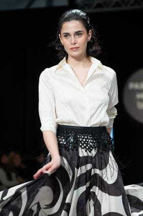 Modad catwalk during Madrid Fashion Week in Madrid - 06 Feb 2026 A model walks the runway in a design by designer ÁNGEL IGLESIAS at the Modad catwalk during Madrid Fashion Week at Ifema. Madrid Spain Copyright: xAtilanoxGarciax xSOPAxImagesx photos04320